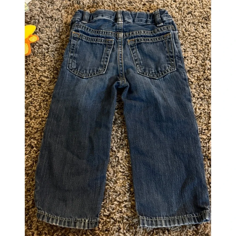 Carter's-Baby Gap Green Sleeveless Floral Bodysuit & Blue Jeans 24/18-24 Months